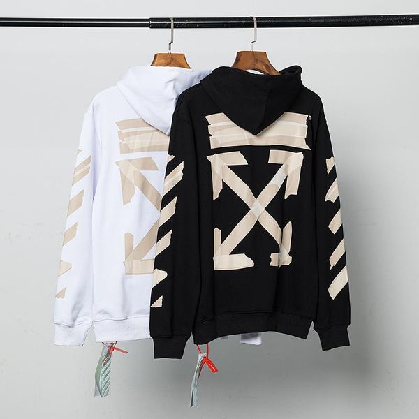 

designer mens hoodies european version tide brand autumn and winter fashion apricot doodle arrow print hooded sweater