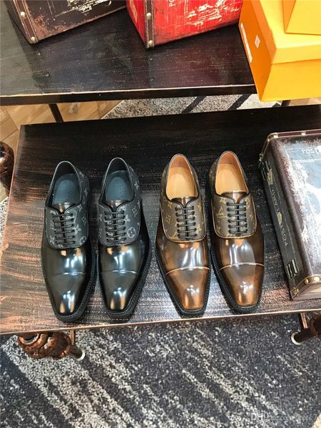 

19fw brands men shoe formal wedding shoes men business dress shoes zapatos hombre mens loafers luxury brands flock oxford shoes for men maj, Black