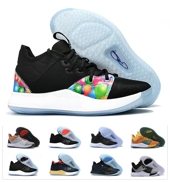 

2019 new paul george pg 3 3s palmdale iii p.george basketball shoes pg3 starry blue orange red black sports sneakers size 7-12, White;red