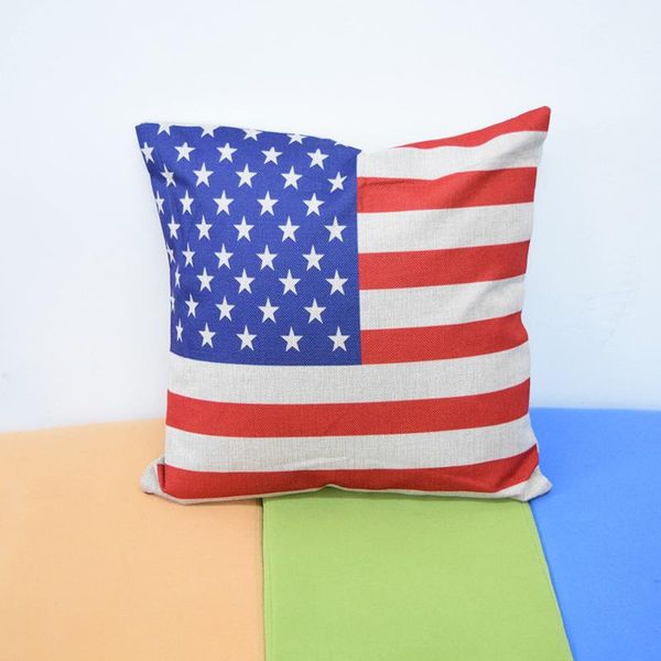 

america flag square pillowcases cotton linen throw pillow case european style cushion case cover home decor office decorations