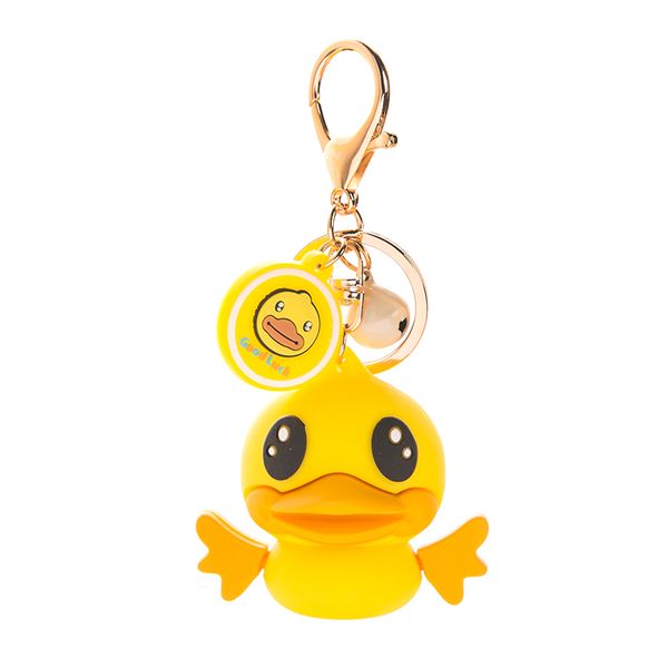 

chunou cartoon flying duck key chain keyring cute pink yellow doll keychain charm women men bag pendant accessorie sleutelhanger, Silver