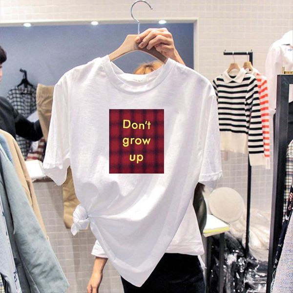 

273# harajuku style t-shirt short sleeve female junior high school students loose lazy t-shirt ins half sleeve female girlfriends, White