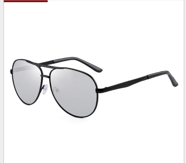 

men's polarizer metal sunglasses pilot retro toad mirror, White;black