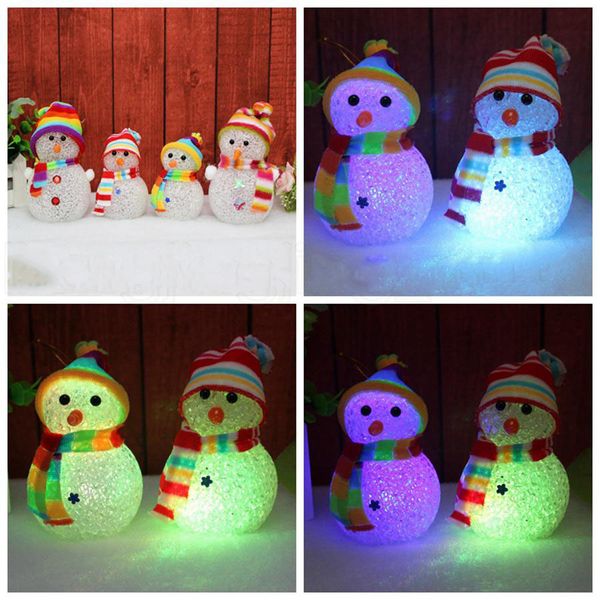

christmas snowman led crystal lights christmas snowman with lights christmas doll colorful night lights party decorations fa2976