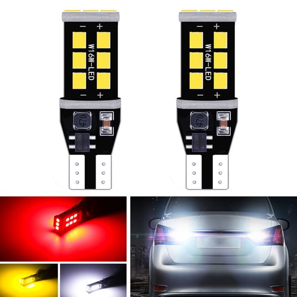 

2x t15 t16 led bulbs led 921 912 w16w backup lights 2835 smd car canbus error reversing lamp super bright white 6000k