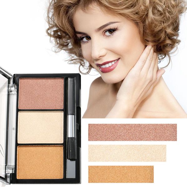 

3 colors highlighter facial bronzers palette makeup glow face contour shimmer illuminator highlight cosmetics