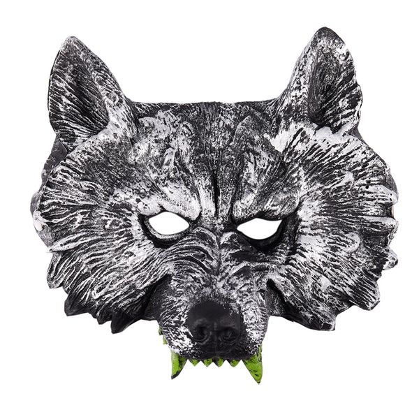

grey wolf head mask for cosplay halloween masquerade