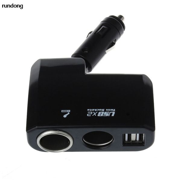 

usb port car cigarette lighter twin way power socket adapter charger