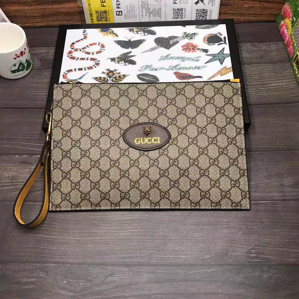 

2020 mens woman business fashion leather handbag zipper canvas clutch bag zipper closure smoothyunhui05 5b18, Black