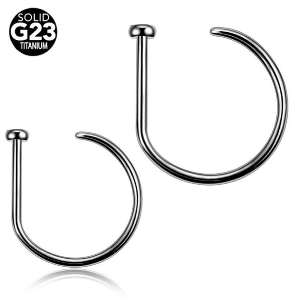 

new arrival 1pc g23 titanium 20g silver d shape nose hoop nose stud piercings nose nostril piercing nariz for jewelry, Slivery;golden
