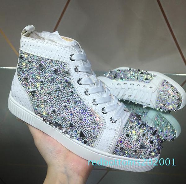 

plus size 35 to 42 to 47 designer luxury mens red bottoms spikes shoes orlato arena shoes sneakers ar01, Black