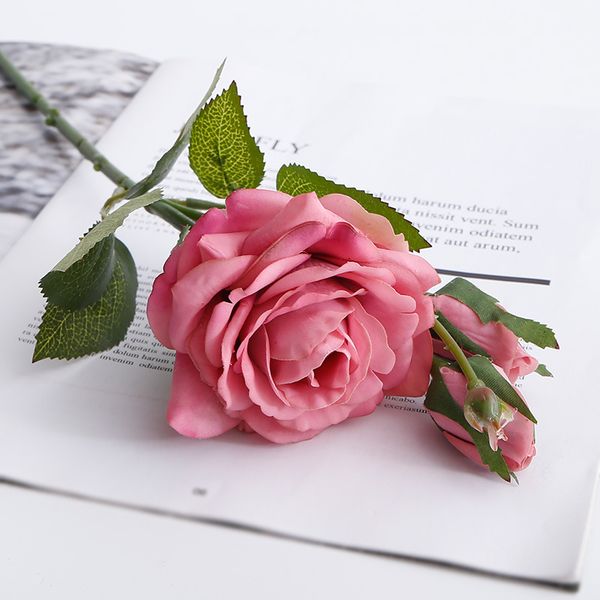 

1pc artificial flower simulation rose fake plastic cloth silk home decoration