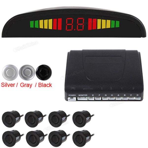 

car auto parking sensor color led display parking reverse backup radar assistance system with 8 sensors for car vehicle