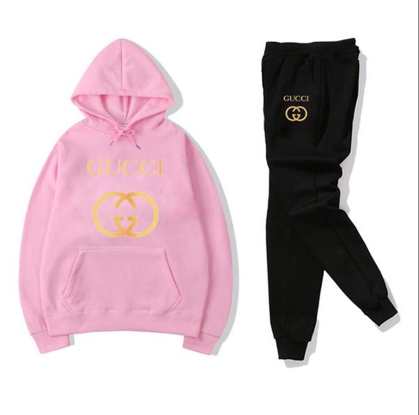 

pink one womens casual fashion autumn spring long sleeved two-piece jogger set ladies fall tracksuit sweat suits black red plus size s-3xl, White