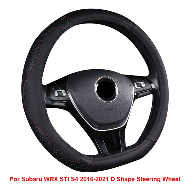 

d type car steering wheel cover wrap for wrx sti s4 2016 2017 2018 2019 2020 2021 d shape steering wheel car styling