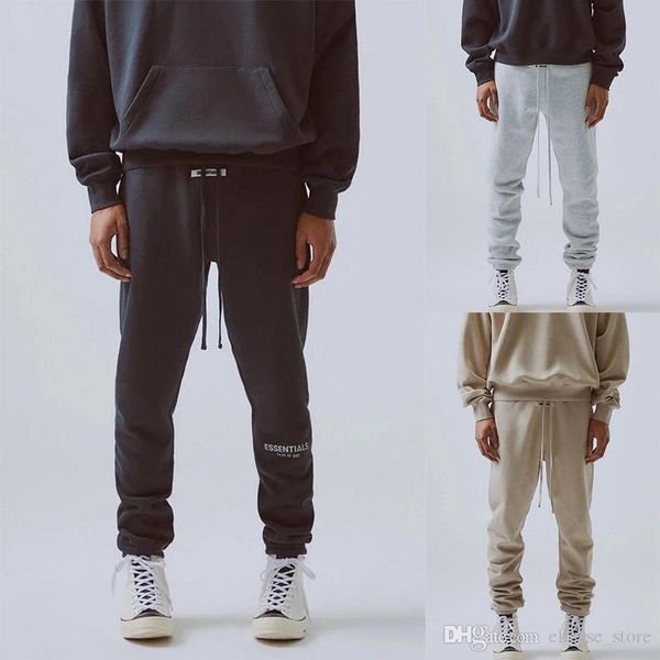 

mens designer pants 19fw essentials high street luxury pants for men fog reflective sweatpants mens branded hip hop streetwear new 2020, Black
