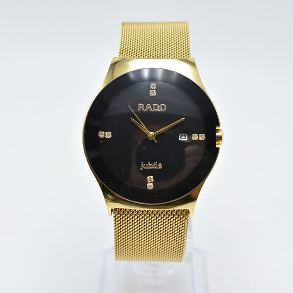 

two style 36/40mm round quartz stainless steel mesh band gold case luxury men designer watch dropshipping auto date mens watch, Slivery;brown