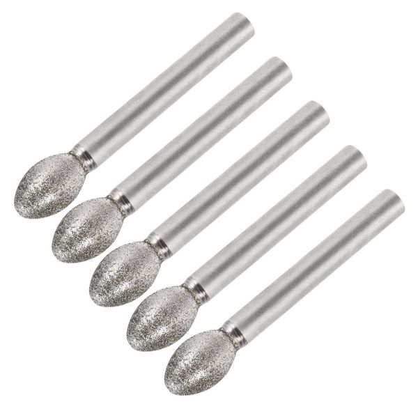 

uxcell diamond burrs for carving rotary tool 1/4-inch shank 6mm pointed 150 grit 5 pcs torch-shaped 10mm
