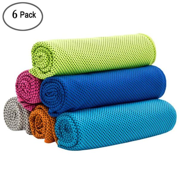 

6pcs sport towels soft cooling towel super absorbent cooling towel for sports fitness yoga travel camping portable #cx