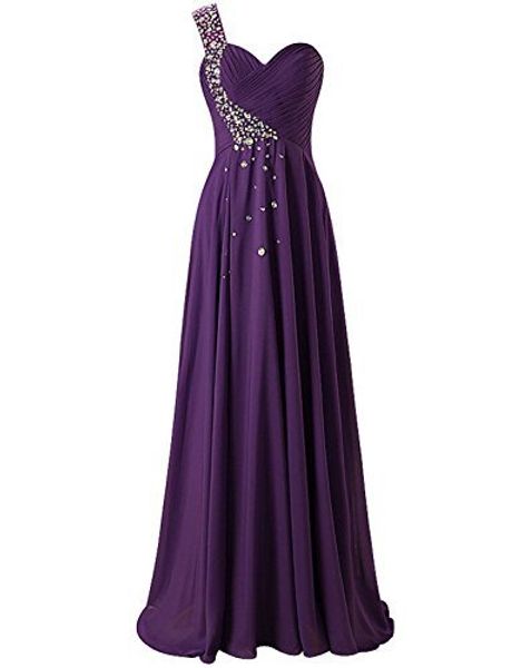 

beaded one shoulder chiffon bridesmaid dresses zipper back 2019 long wedding party dress royal blue purple black, White;pink