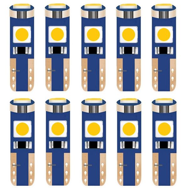 

10шт t5 w3w w1. 2w 3 smd 3030 светодиодные лампы авто приборной панели датчик света автомобиля лампы белый зеленый желтый красный розовый кр