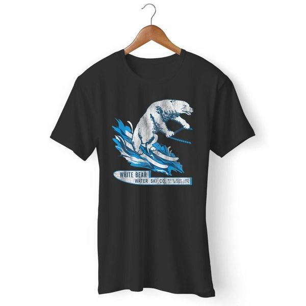 

white bear water ski company mans womans t-shirt, White;black