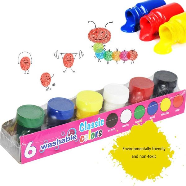 

20ml 6 vibrant colors washable gouache paint for kids school finger paint