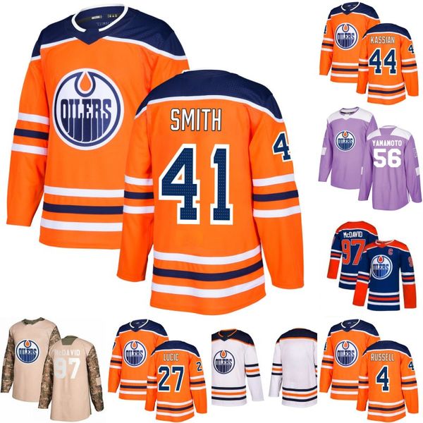 

#41 Mike Smith Jersey Edmonton Oilers Mikko Koskinen Milan Lucic Connor McDavid Leon Draisaitl Zack Kassian Brad Malone Sam Gagner Jerseys