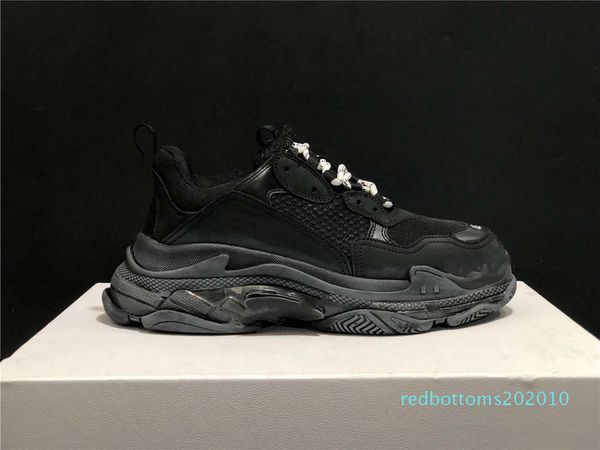 

2019 paris triple-s 17fw crystal bottom green lux dad shoes platform triple s sneakers for mens women vintage kanye old grandpa trainer rr10, Black