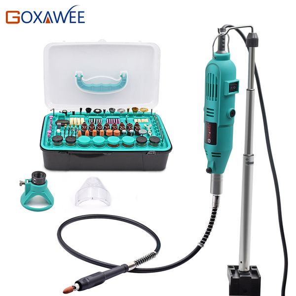 

goxawee electric mini drill power tools rotary tools accessories with flex shaft hanger for dremel stype drill mini grinder tool