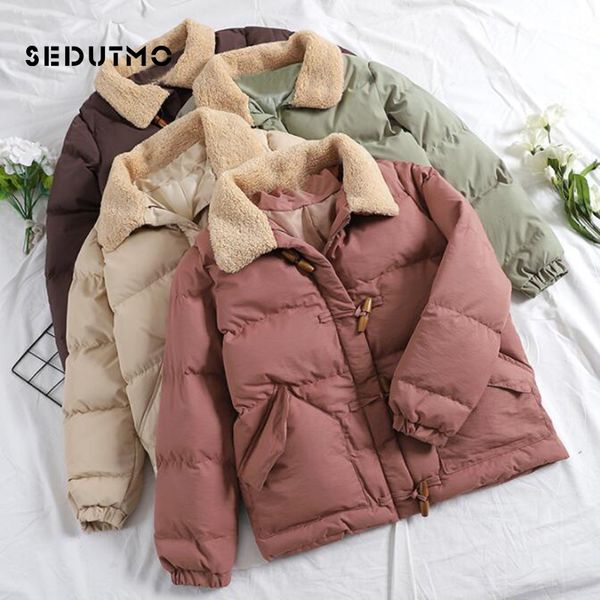 

sedutmo winter warm parka women thick cotton padded coat oversize short jacket female streetwear outwear casual clothes ed607, Black