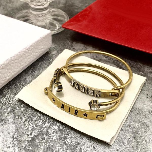 

марка дизайнер браслет л мода jewelrys три-piece духовой циркон браслет для женщины классический модельер марка аксессуаров для, Black