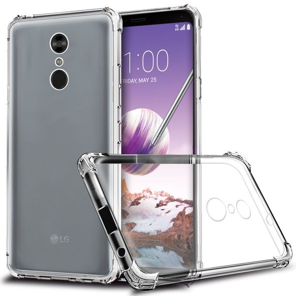 Schlanke, dünne, kratzfeste, transparente, flexible TPU-Silikon-Schutzhülle mit vier Ecken Bumper für LG Stylo 4 Q Stylus Stylo 4 Plus, Stylus 4