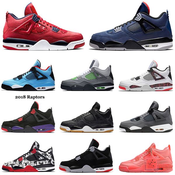 

men women basketball shoes 4s air jordan retro 4 iv loyal blue fiba tattoo travis scott new bred punch designer sport trainers