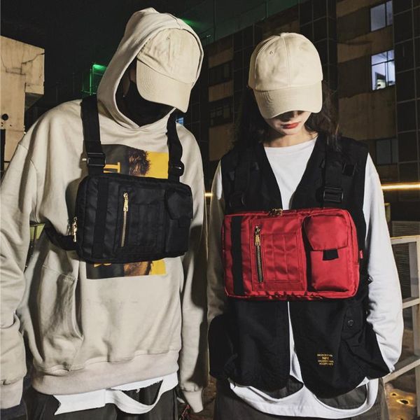 

waist bags vest chest shoulder bag women hip hop streetwear outdoor nylon men packs for shopping traveling decoration