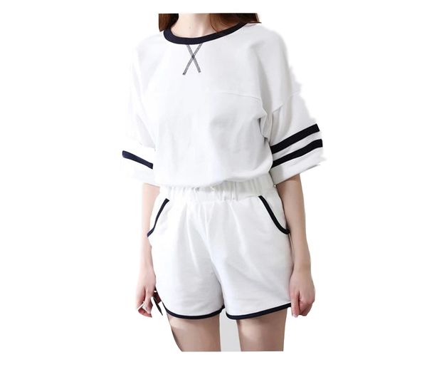 

women pajama sets patchwork new summer short sleeves shorts women sleepwear cute simpl homewear for ladies sleep lounge, Blue;gray