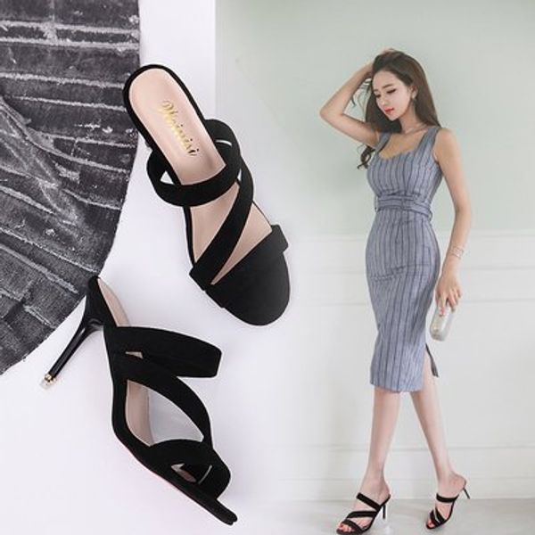 

fashion summer shoes women's sandals peep toe high heel sandals gladiator cross-tied sandal high heels euro size:35-40, Black