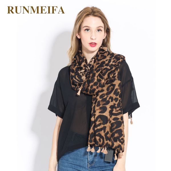 

runmeifa] женская мода властной wild leopard зерна шаблон sjaals хлопок и полиэстер длинные стиль cape стиль шаль шарф