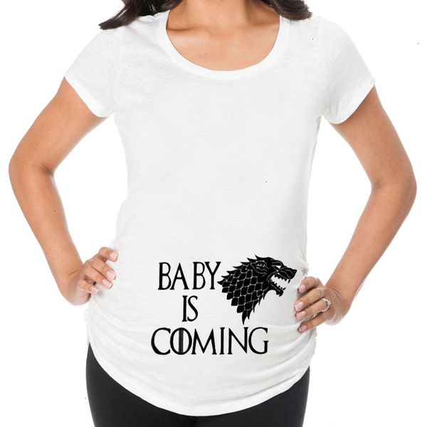

womens designer clothes designer shirt crew neck yf0022 pregnant white game thrones baby coming maternity t shirt drop shipping