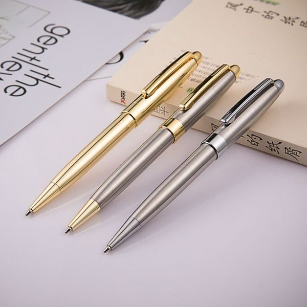 

1.0mm luxury metal rotary ballpoint pen signature rollerball business school office supplies writing gift 3 colors, Blue;orange