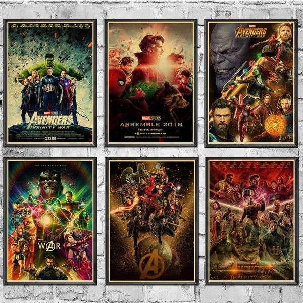 

movie marvel poster infinity war retro poster prints wall stickers for living room home decoration