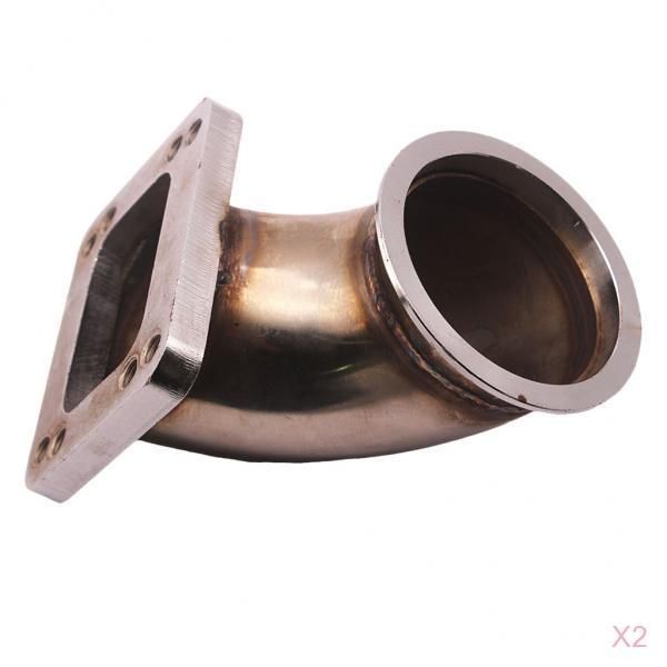 

2 pcs 90 degree 3\" adapter flange t3 turbo stainless ss v band adaptor