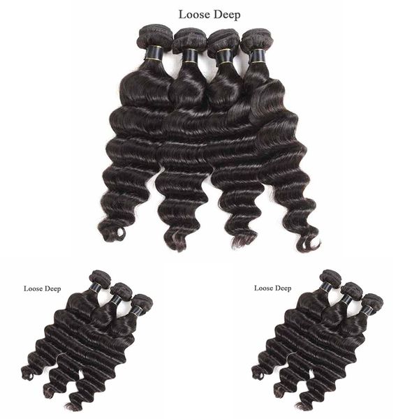 

cambodian loose deep human hair bundles 8a grade virgin hair extensions brazilian peruvian indian loose deep remy human hair weave vendors, Black