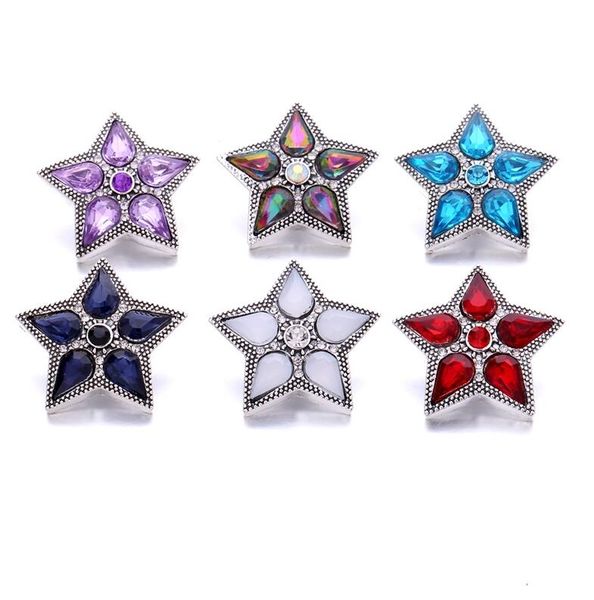 

noosa five-pointed star 18mm ginger snap jewelry black plated snap diy necklace bracelet accessory new finding
