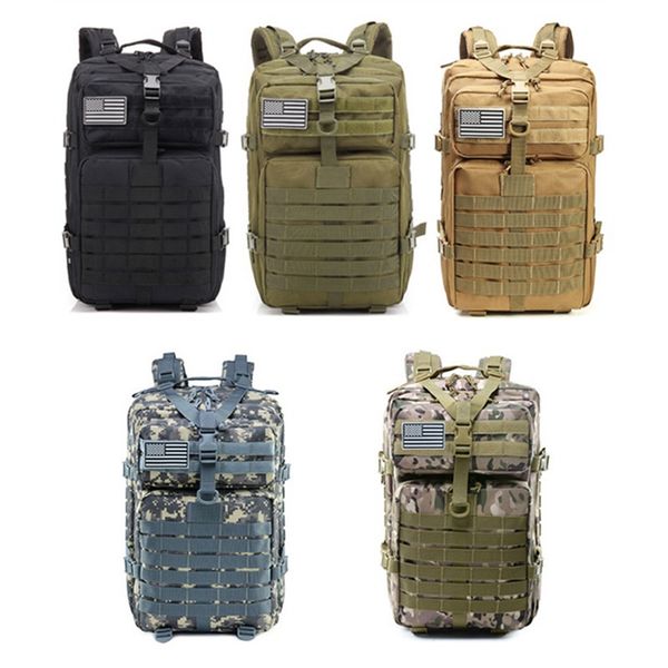 

large capacity man army tactical backpacks assault bags molle pack for trekking camping army green hunting bag 45l