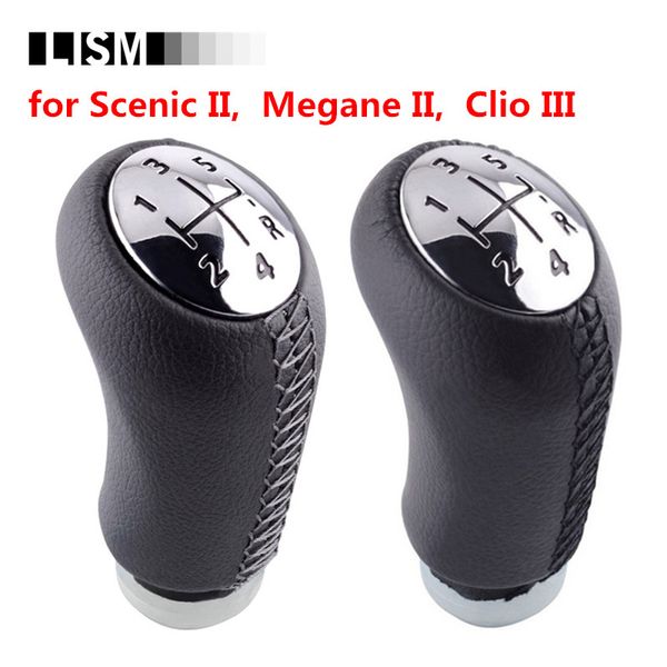 

5speed gear shift knob for scenic ii 2 megane 2 clio 3 iii 3 leather mt gearshifter pen arm stick gearknob head ball