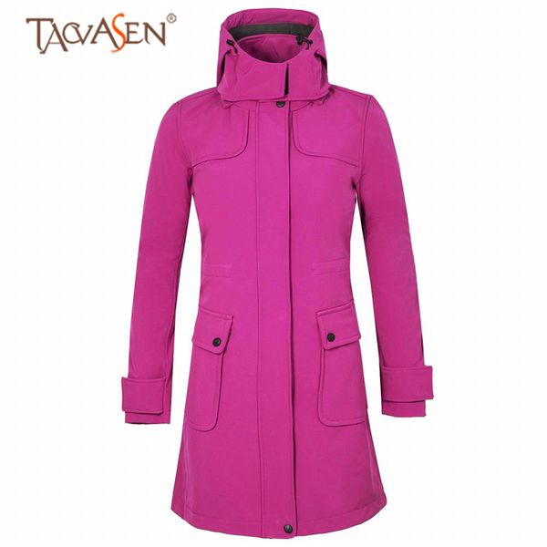

tacvasen winter fleece jacket women softshell long jacket windproof hiking jackets windbreaker climbing heated outdoor, Blue;black