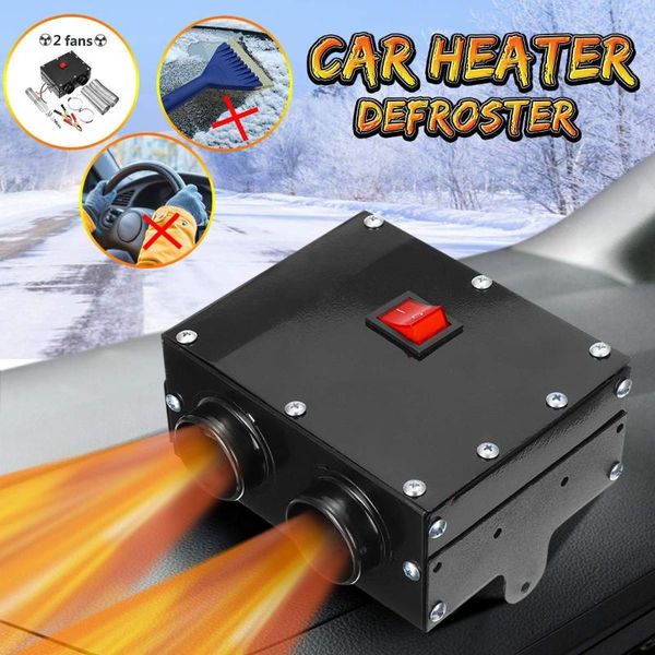 

car heater tungsten heater 2 air 12v 600w hole outlet 2 cooling fan 80c used for defrost demist deicing instant winter heating