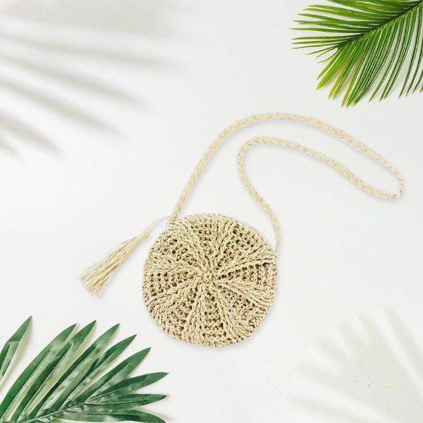 

ladies summer handbags women bohemia small straw woven solid shoulder bags ladies zipper tassel crossbody bags