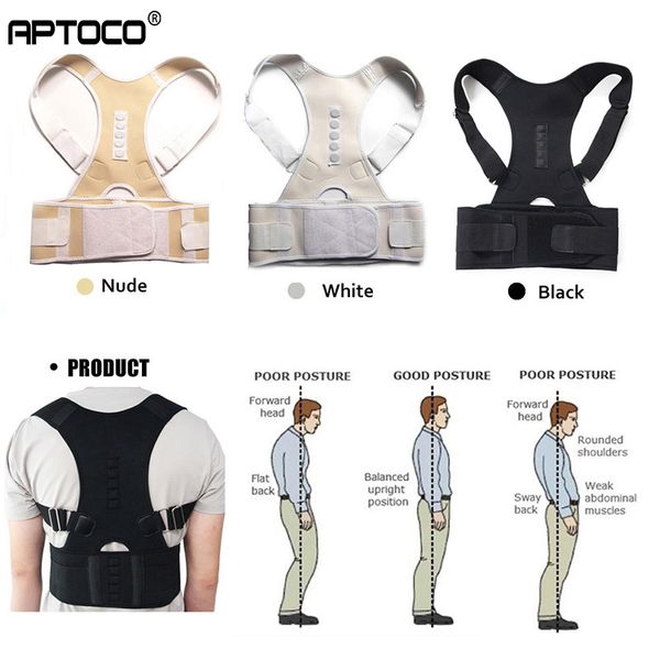 

aptoco magnetic therapy posture corrector brace shoulder back support belt for men women braces & supports belt shoulder posture